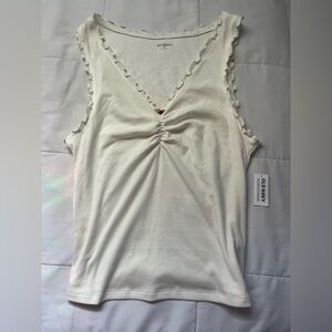 Old Navy Cream Ruffle-Trim Tank